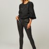 Women Dna Pants And Jumpsuits | Babba, Leather Relaxed Fit Trousers Black