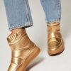 Women Ivylee Copenhagen Boots | Moon, Metallic Leather Padded Low Boots Gold Colour