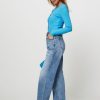 Women Abrand Jeans | Carrie, High Waist Straight Fit Jeans Blue