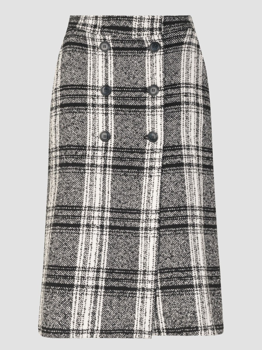 Women Baum und Pferdgarten Skirts | Sue, Wool Mix A-Line Skirt With Pattern Black