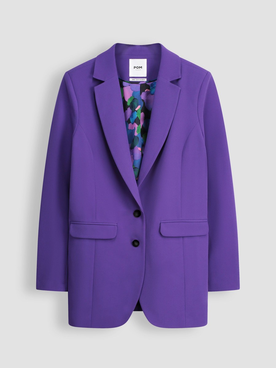 Women POM Amsterdam Blazers And Jackets | Woven Blazer Purple