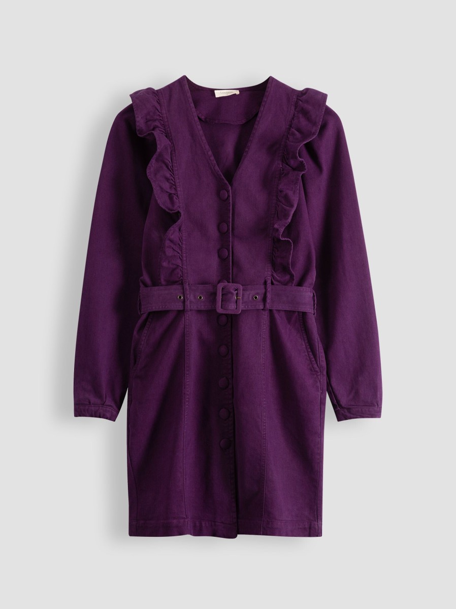 Women Louizon Dresses And Tunics | Inima, Lyocell Mix Button Down Dress Purple