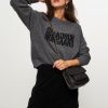 Women Mads Norgaard Sweaters And Cardigans | Tilona, Wool Mix Melange Logo Jumper Dark Grey