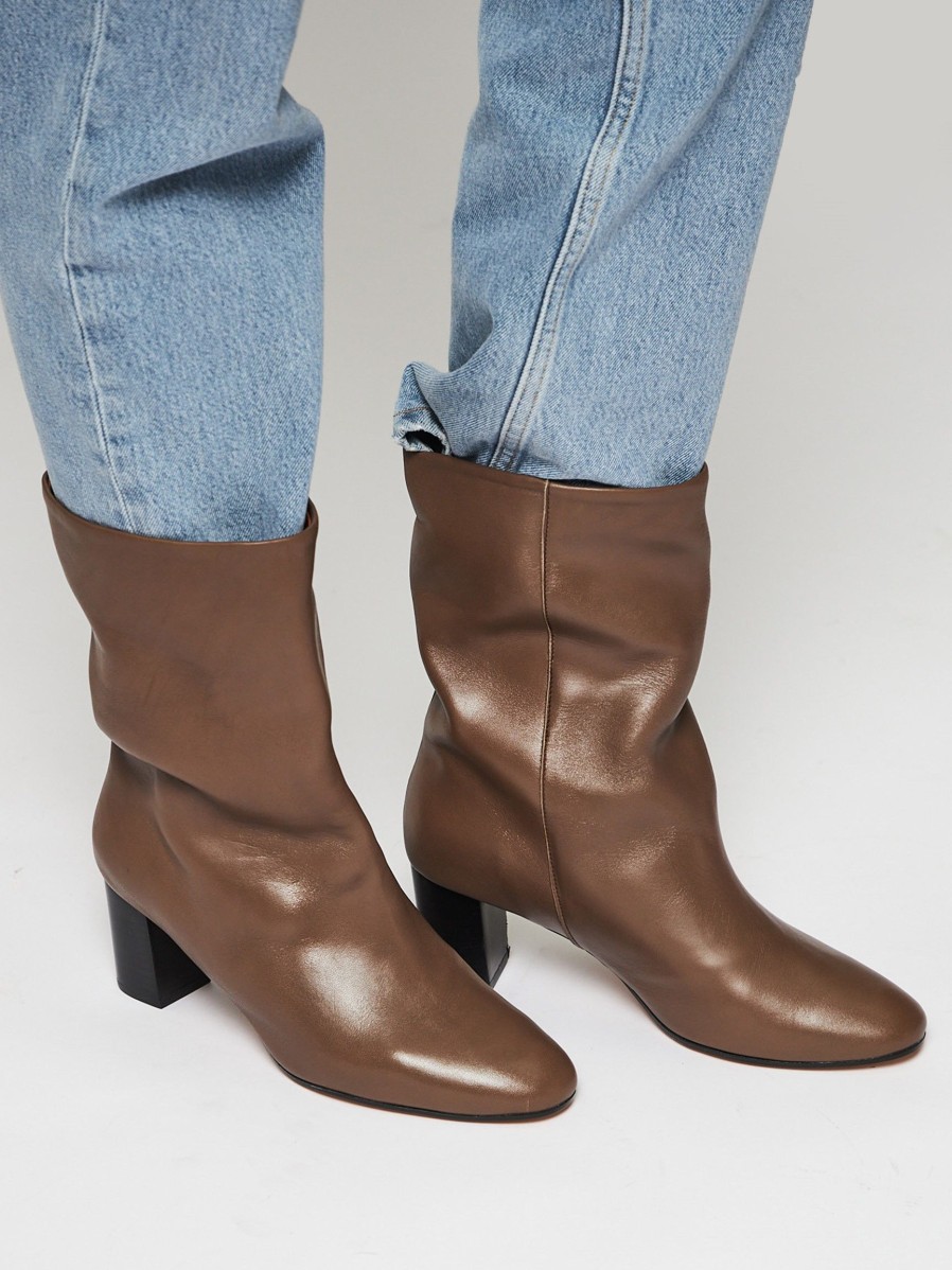 Women Anonymous Copenhagen Boots | Mully, Leather Low Boots Taupe