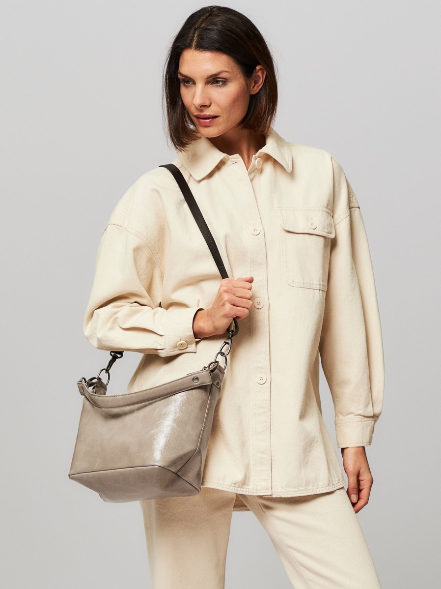 Women Ellen Truijen Bags | Chunky'S, Patent Leather Shoulder Bag Taupe