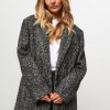 Women Closed Blazers And Jackets | Wool Mix Melange Blazer Black