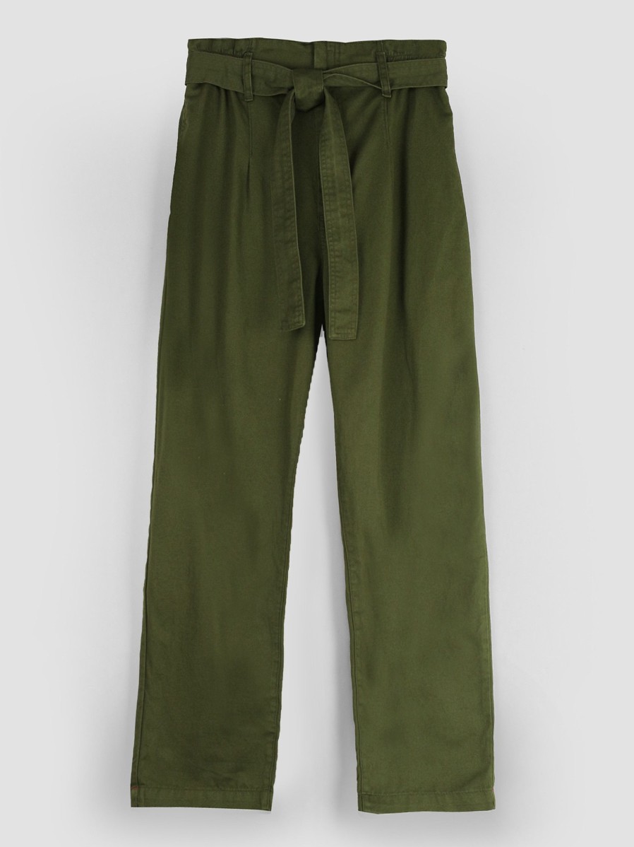 Women Xirena Pants And Jumpsuits | Tyese. Cotton Paperbag Trousers Olive Green