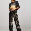 Women Mads Norgaard Pants And Jumpsuits | Penelope, Woven Trousers With Sequins Black