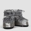 Women Moon Boot Boots | Low Padded Nylon Snowboots Silver Colour