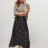 Women Fabienne Chapot Skirts | Lydia, Viscose Mix A-Line Skirt With Pattern Black