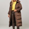 Women Woolrich Outerwear | Aurora, Woven Padded Technical Parka Dark Brown