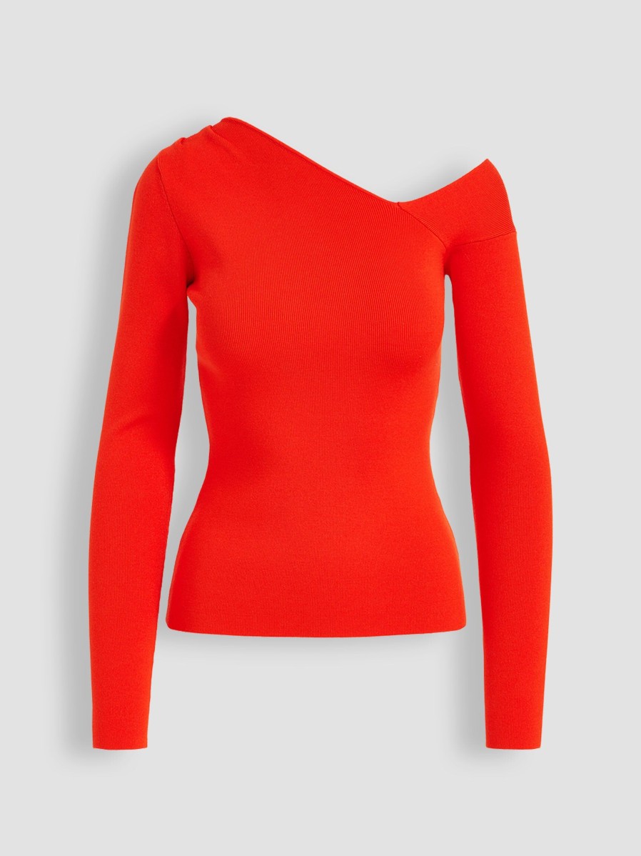 Women Essentiel Antwerp Tops And Blouses | Emeric, Viscose Mix Rib Top Red