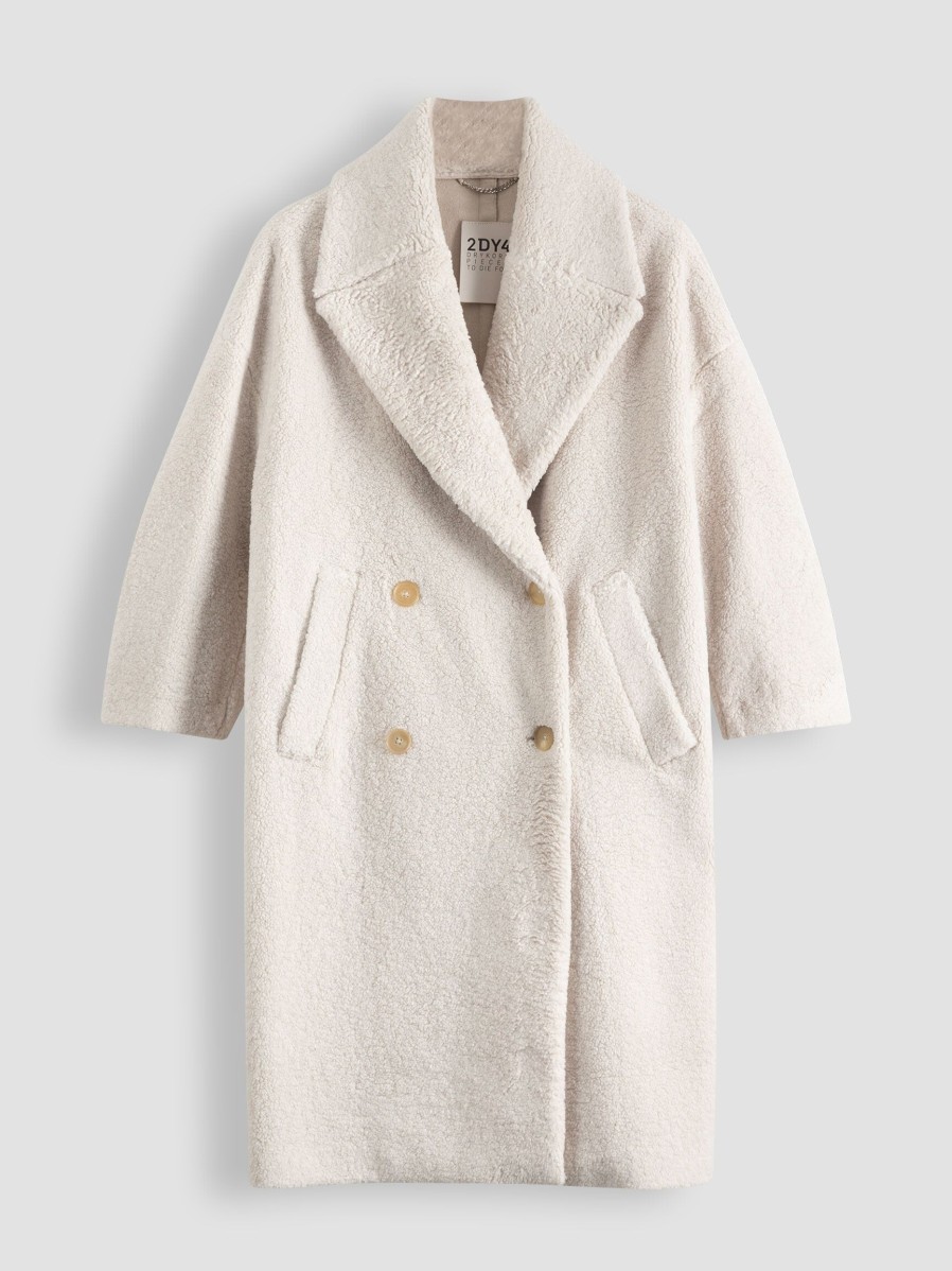 Women Drykorn Outerwear | Drachall, Woven Oversized Teddy Coat Sand