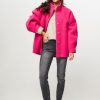 Women American Vintage Outerwear | Bazybay, Wool Mix Coat Bright Pink