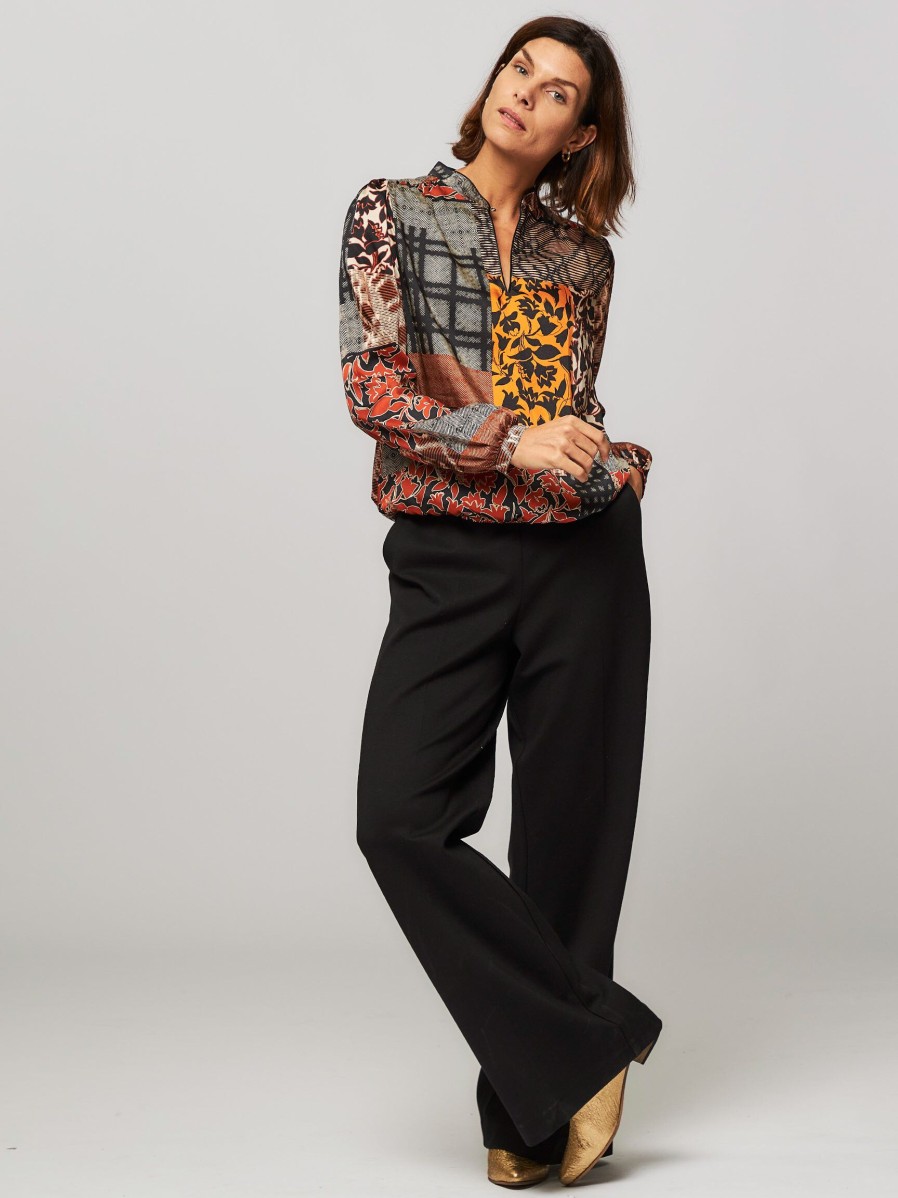 Women Summum Pants And Jumpsuits | Rome, Viscose Mix Jersey Trousers Black