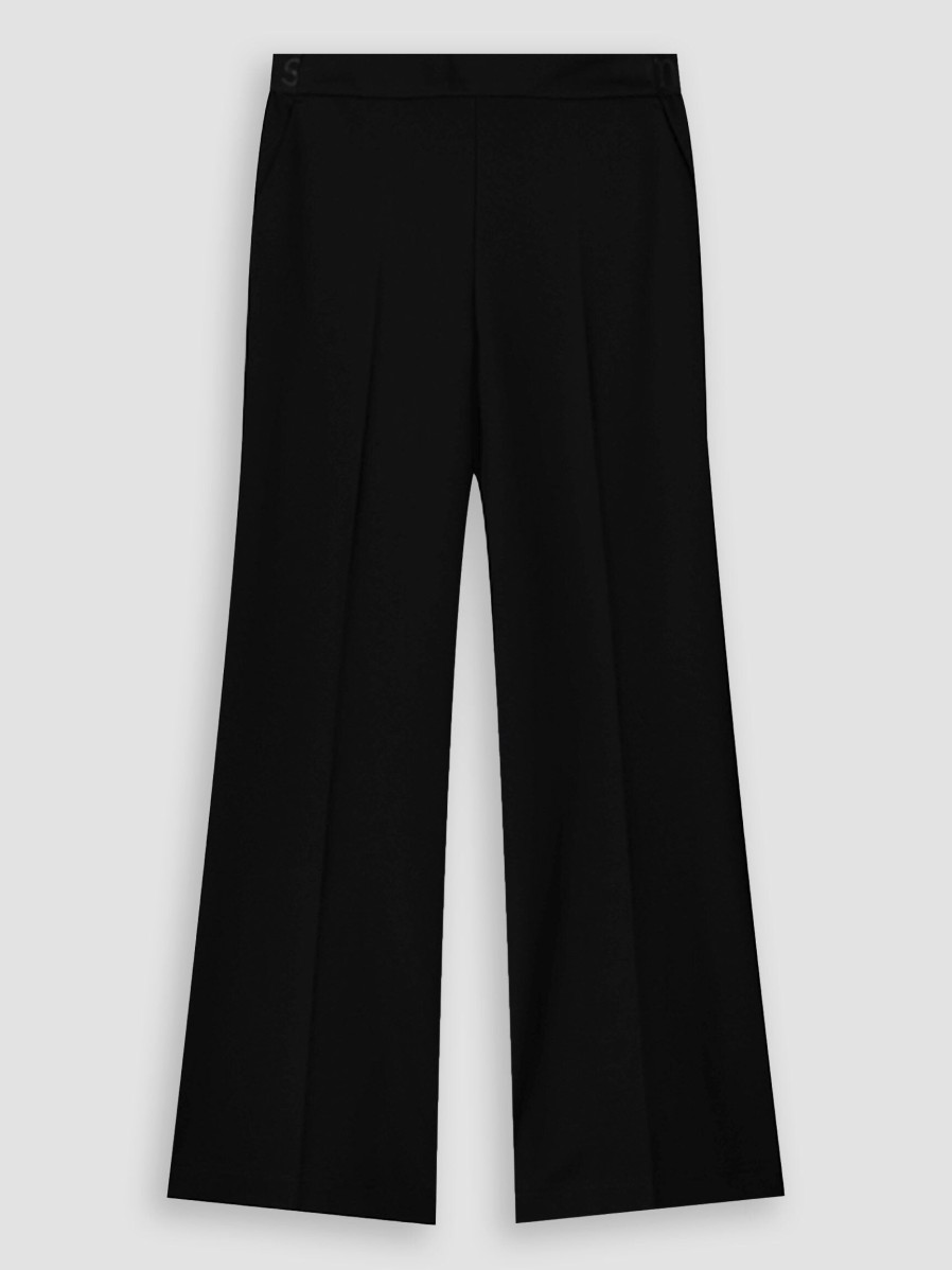 Women Summum Pants And Jumpsuits | Rome, Viscose Mix Jersey Trousers Black