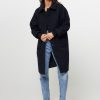 Women American Vintage Outerwear | Bazybay, Wool Mix Coat Dark Blue