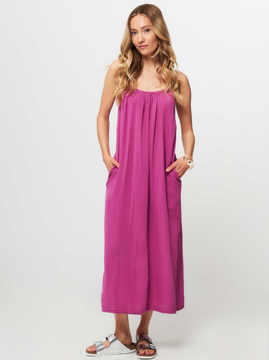 Women Xirena Dresses And Tunics | Talia, Cotton Maxi Dress With Structure Purple