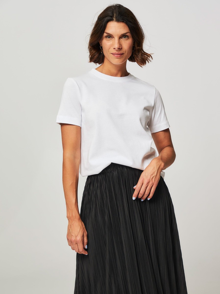 Women Samsoe Samsoe Tops And Blouses | Camino, Organic Cotton Top White