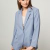 Women Modstrom Blazers And Jackets | Anker, Rayon Mix Blazer Bluegrey