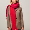 Women Becksondergaard Scarves | Naya, Wool Mix Scarf With Pattern Red