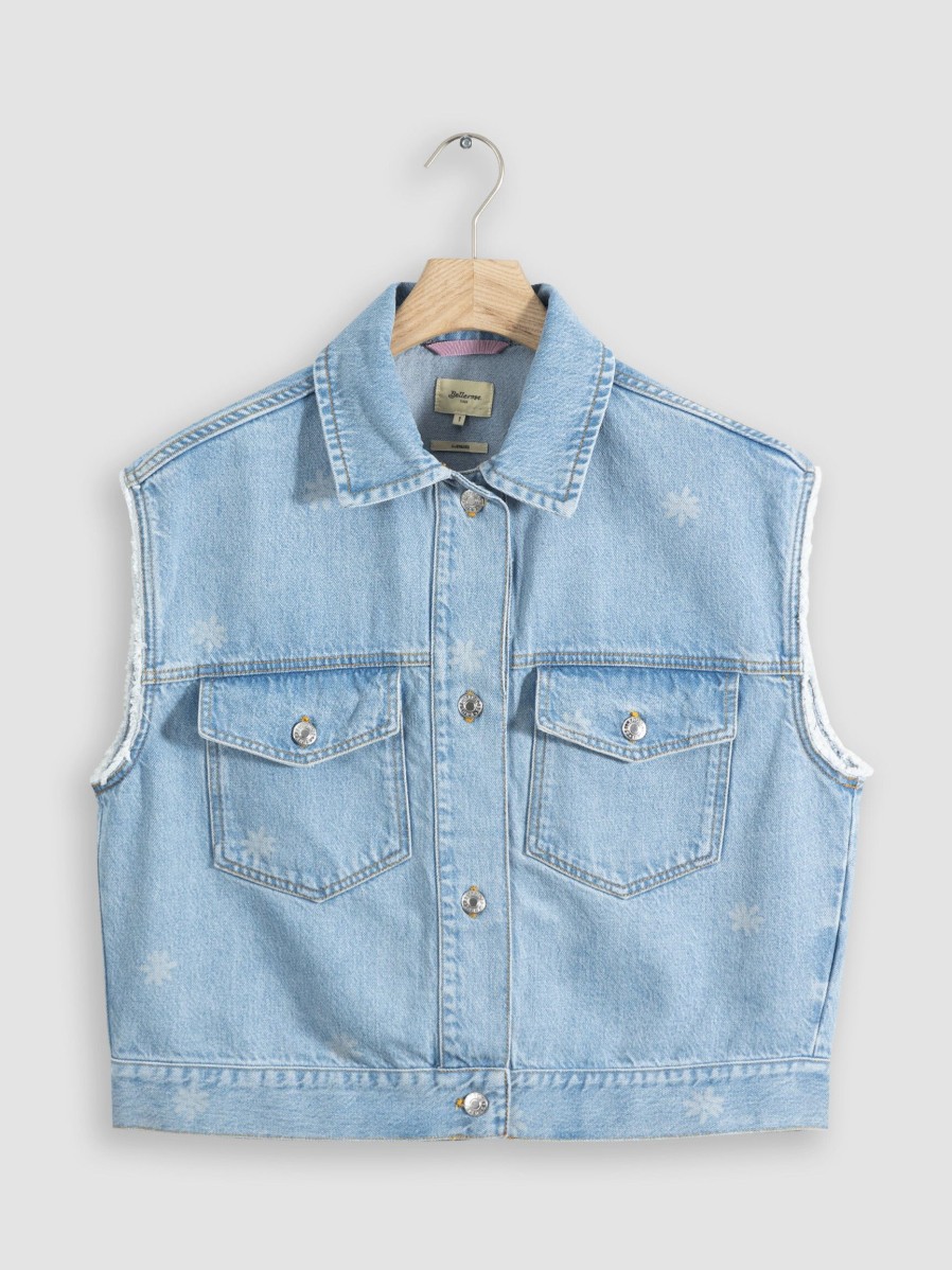 Women Bellerose Blazers And Jackets | Paulette, Organic Cotton Mix Denim Gilet Light Blue