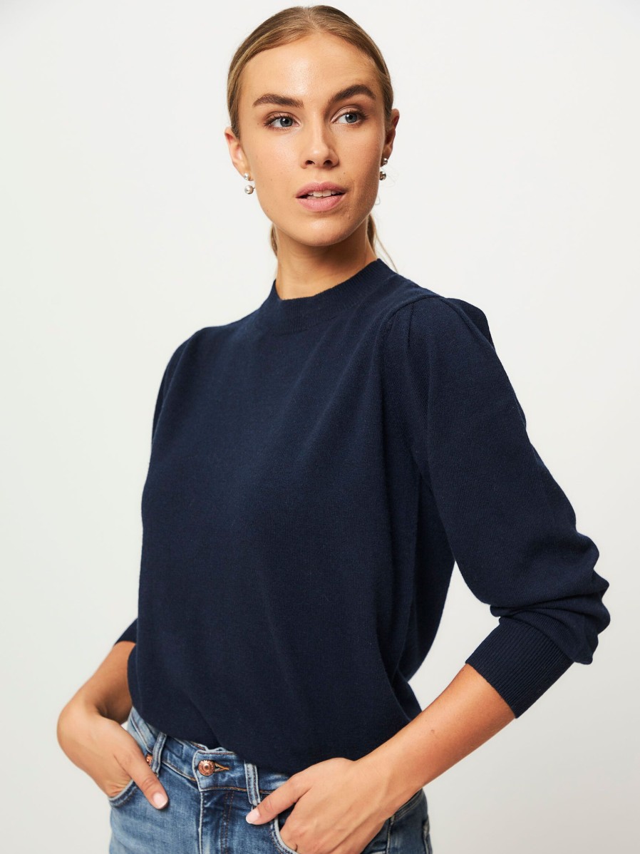 Women Absolut Cashmere Sweaters And Cardigans | Picadilly, Wool/Cashmere Mix Jumper Dark Blue