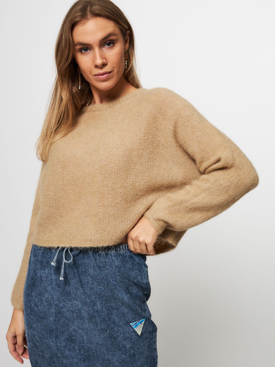 Women American Vintage Sweaters And Cardigans | Tyji, Alpaca Mix Jumper Lightbrown