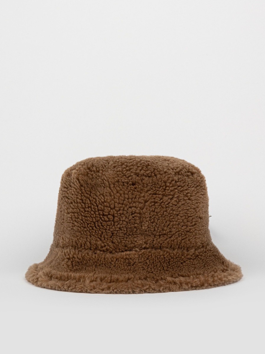 Women Alter Ego Hats And Beanies | Zoey, Wool Mix Reversible Teddy Bucket Hat Camel