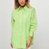 Women Co'Couture Tops And Blouses | Coriolis, Cotton Oversized Poplin Blouse Lime Green