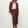 Women Essentiel Antwerp Skirts | Ellie, Woven A-Line Skirt Dark Brown