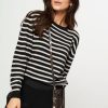 Women By Bar Sweaters And Cardigans | Jet, Wool Mix Jumper With Striped Pattern Black