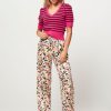 Women Baum und Pferdgarten Pants And Jumpsuits | Nipa, Viscose Wide Leg Trousers With Print Ecru