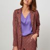 Women Studio Anneloes Blazers And Jackets | Clea, Jacquard Fitted Blazer With Pattern Orange