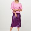 Women Baum und Pferdgarten Skirts | Jolette, Elastic Mesh Sequins Skirt Purple