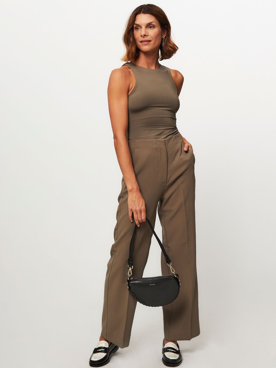 Women Second Female Pants And Jumpsuits | Evie, Viscose Mix Trousers Olive Green