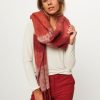 Women Yaya Scarves | Wool Mix Scarf With Pattern Red