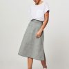 Women Mads Norgaard Skirts | Milk Stelly, Cotton A-Line Skirt With Pattern Bluegrey