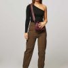 Women Mads Norgaard Pants And Jumpsuits | Kima, Woven Stretch Cargo Trousers Brown