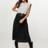 Women Louizon Skirts | Adey, Ecovero Viscose A-Line Skirt Black