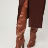 Women Brown Dot. Boots | Emily, Leather High Boots Cognac