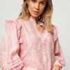 Women Fabienne Chapot Tops And Blouses | Philo, Viscose Mix Blouse With Print Pink