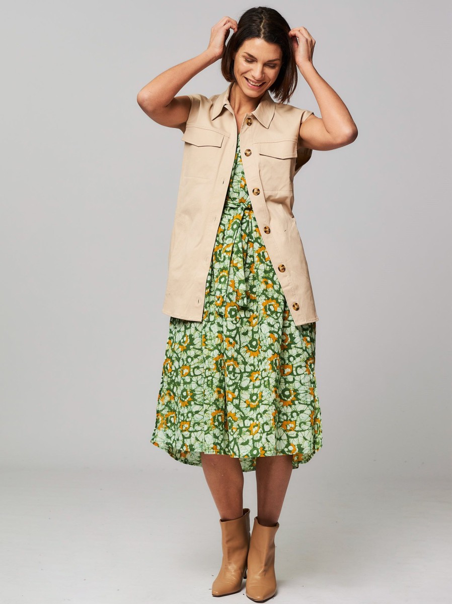 Women Leon and Harper Dresses And Tunics | Recca, Organic Cotton Dress With Print Green