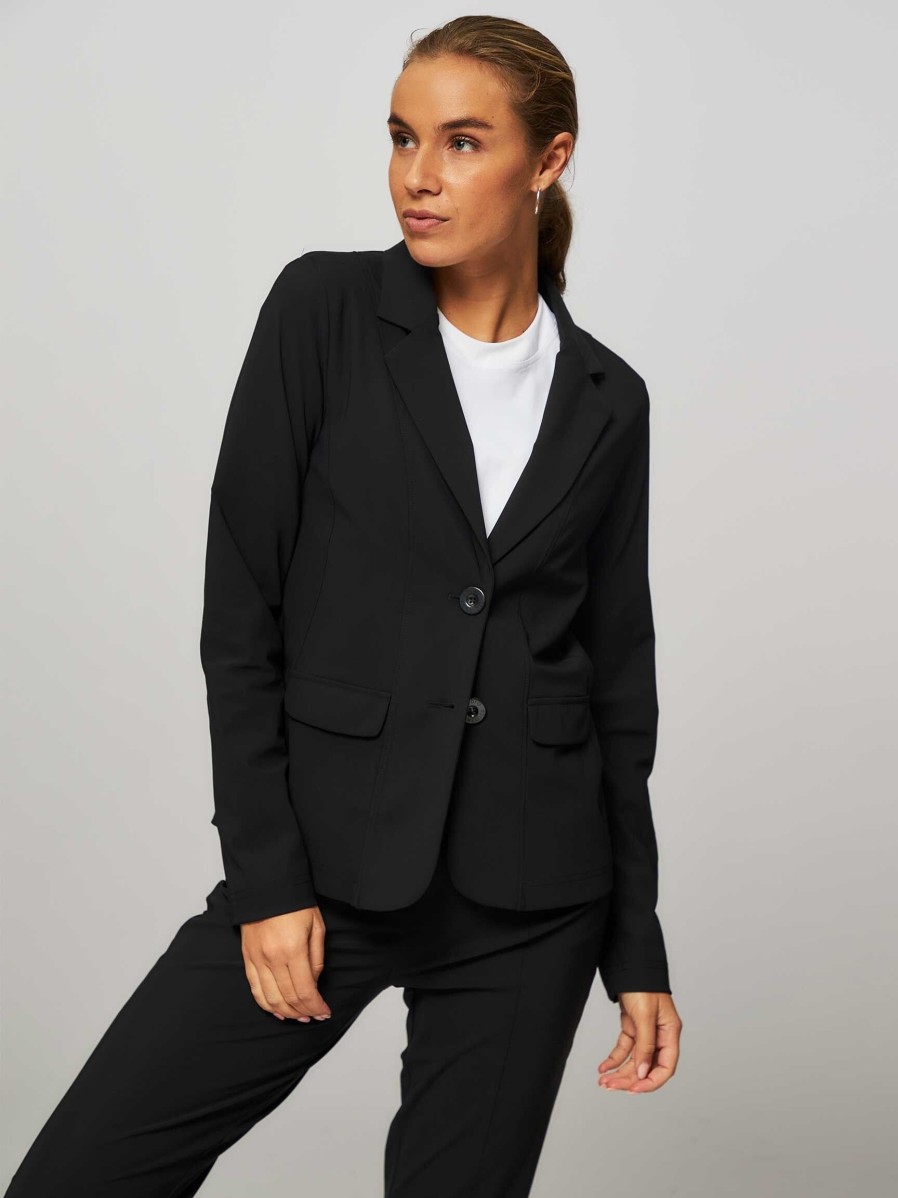 Women Studio Anneloes Blazers And Jackets | Clean, Heavy Travel Fitted Blazer Black