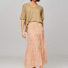 Women Poppy Field Skirts | Joia, Viscose A-Line Skirt With Print Lightbrown