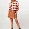 Women Frnch Skirts | Romane, Leatherlook Wrap Over Skirt Camel