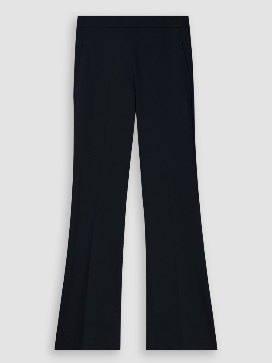 Women Graumann Pants And Jumpsuits | Mira, Viscose Mix Jersey Flared Trousers Dark Blue