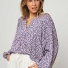 Women Studio Anneloes Tops And Blouses | Linde, Viscose Top With Print Purple