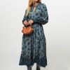 Women Ulla Johnson Dresses And Tunics | Katerina, Cotton/Viscose Mix Dress With Print Light Blue