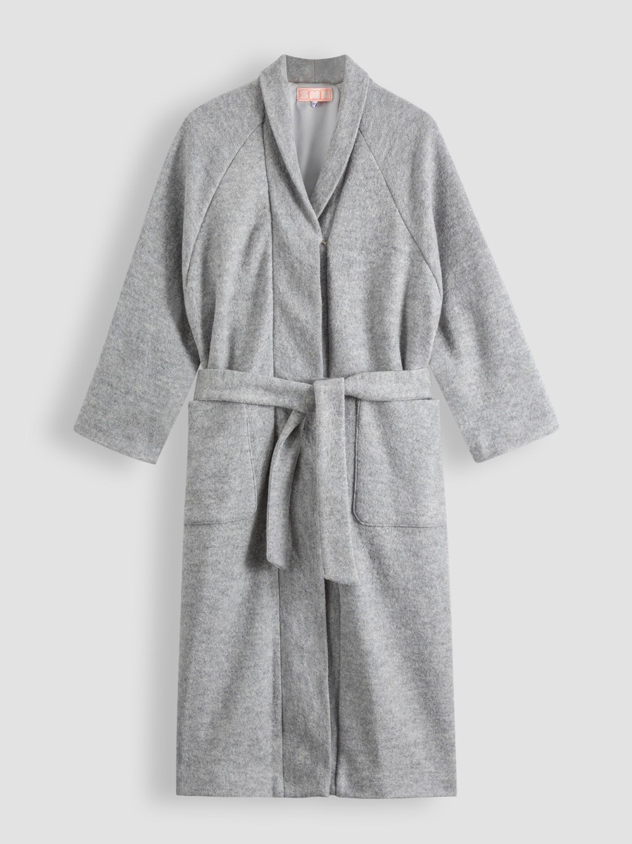 Women Sea Me Happy Outerwear | Penny, Wool Melange Coat Light Grey